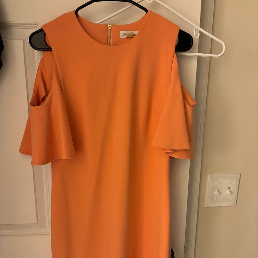 Calvin Klein cold shoulder shift dress